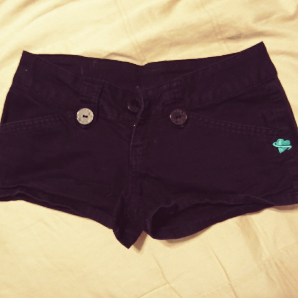 Lost brand black shorts with big buttons